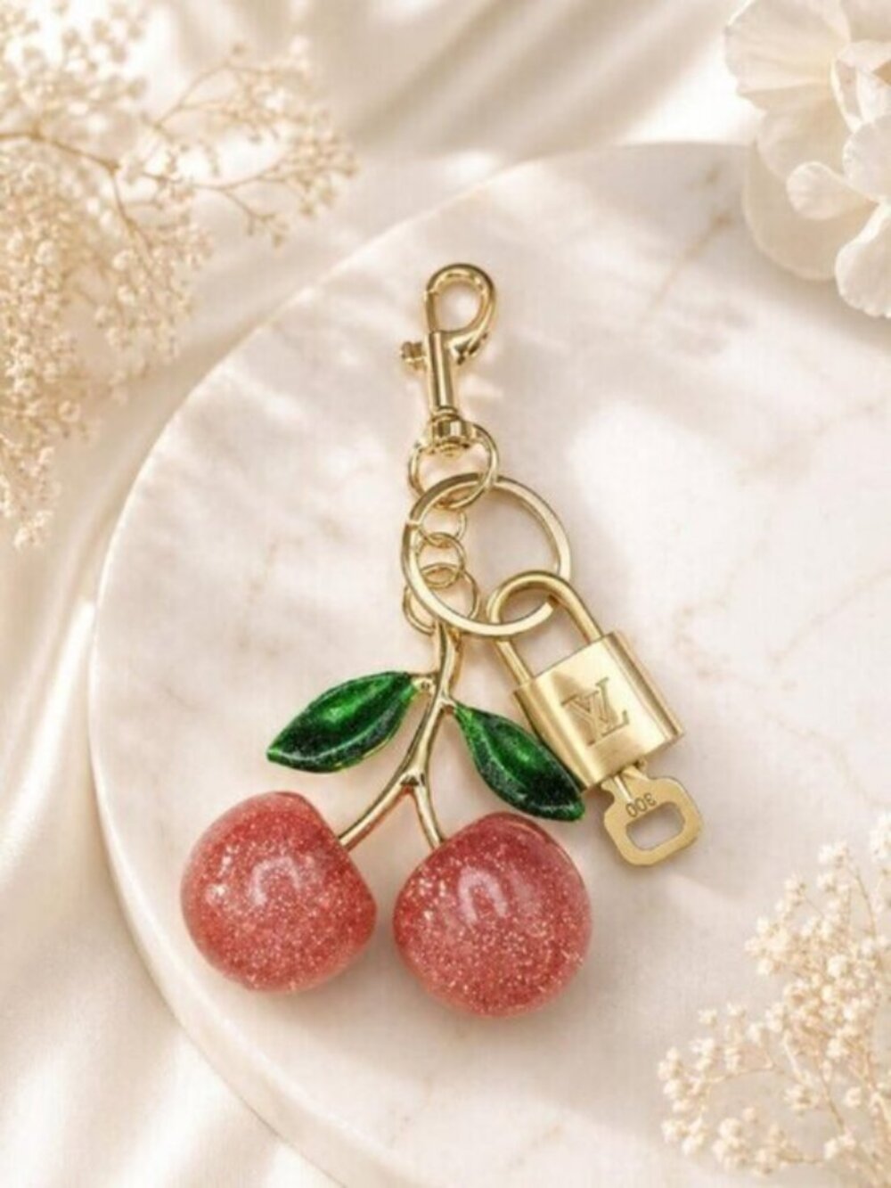 LV Gold Padlock & Key 🔒 Authentic Louis Vuitton Bag Unbranded Apple Charm